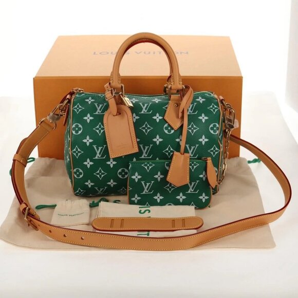 LOUIS VUITTON Monogram Speedy P9 Bandouliere 25 Bag Green M24423 LV Auth 139... - Picture 2 of 15